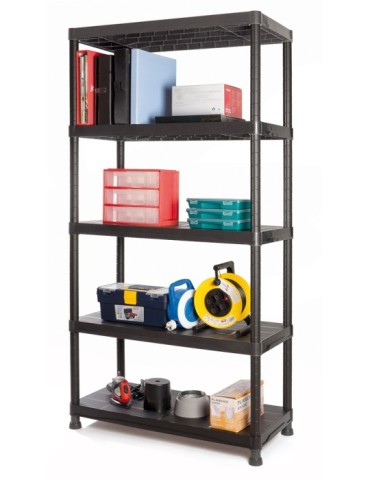 ESTANTERIA  RESINA  5  B/  NEGRO  -  220005
