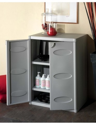 ARMARIO  RESINA  2B  BAJO  GRIS  65X45X88  C  5500