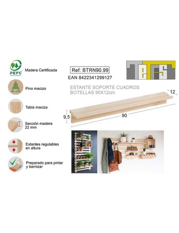 BALDA  RANUR  TETRIS  PINO  22  MM  S/BARN  90X12  CM  BTRN90.99