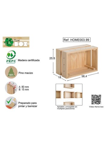 CAJA  PINO  S/BARN  HOME  BOX  38X17X28  HOME003.99