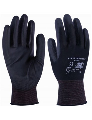 GUANTE  NYLON  NEGRO  PU  T.8  SC-2000