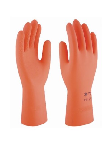 GUANTE  LATEX  INDUSTRIAL  NARANJA  T.8  GID-001