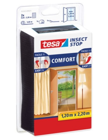 MOSQUITERA  PUERTAS  NEGRA  2X0,6X2,2M  55345-00021-00