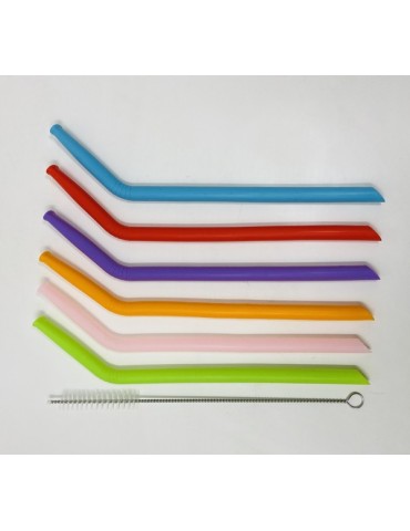 PAJITA  SILICONA  CURVA+LIMP  6U  -  82128