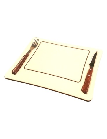 TABLA  CARNE  C/CUBIERTOS  MADERA  32X25  CM  444