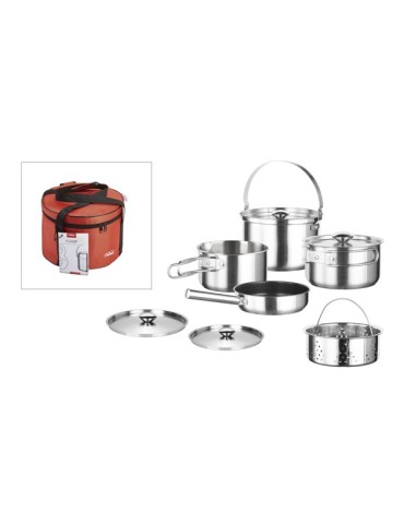 BATERIA  COCINA  INOX  KAMP  5  PZAS  61117