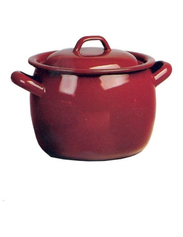 OLLA  ABOMBADA  ESMALTE  MARRON  26  CM  TEJA