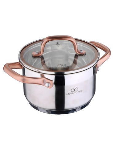 OLLA  ACERO  INOX  COPPER  IND.  16X10  CM  BGIC-3505