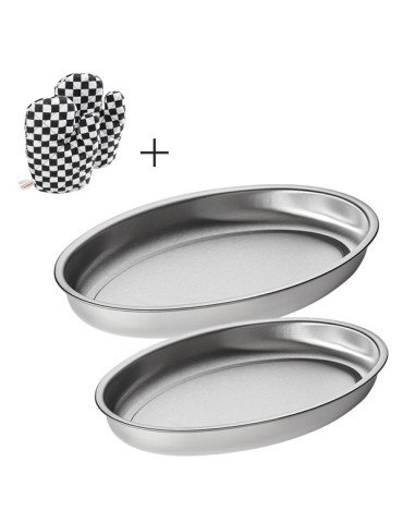 RUSTIDERA  INOX  SET-2+MANOPLA  35-40  CM  59270