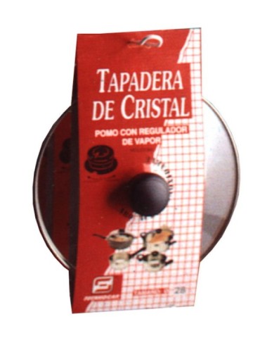 TAPA  CRISTAL  C/REGULADOR  VAPOR  24  CM  01624