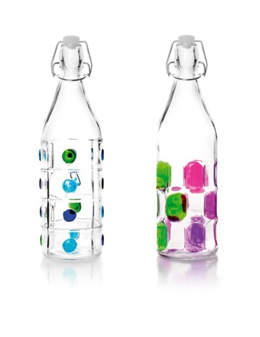 BOTELLA  VIDRIO  DECORADA  1  L  740111