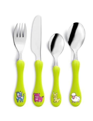 CUBIERTO  INFANTIL  SET-4  VERDE  -  7437241