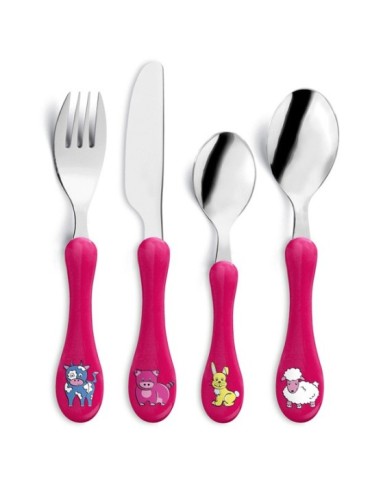 CUBIERTO  INFANTIL  SET-4  FUCSIA  -  7437242