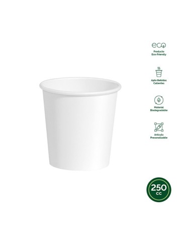 VASO  DESECHABLE  CARTON  BIO  BCO  B/50  250  CM3  10552