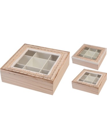 CAJA  DE  TE  MADERA  DISEÃO  SURTI  24X24X27CM  NB1400100
