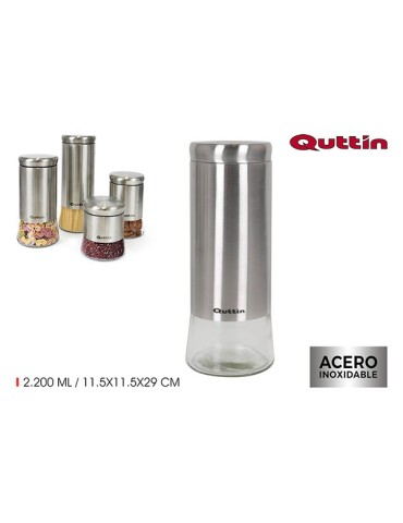 BOTE  ALMACENAMIENTO  VIDRIO/ACERO  2,2  L  BQ03030173115