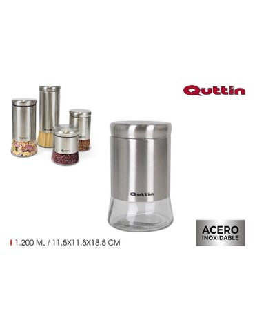 BOTE  ALMACENAMIENTO  VIDRIO/ACERO  1,2  L  BQ03030173113