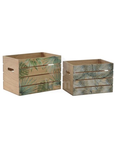 CAJA  MADERA  TROPICAL  SET-2  30X22X22CM  LD-149247