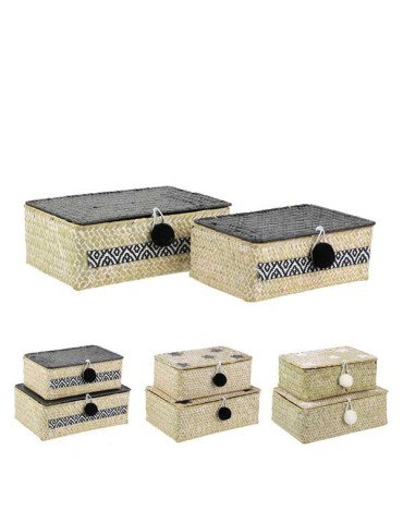 CAJA  TRENZADA  C/TAPA  SET-2  -  RG6046