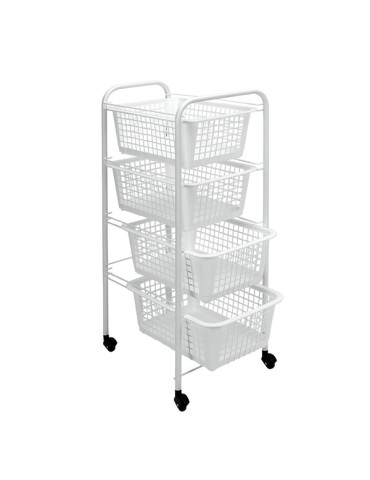 CARRO  MULTIUSO  4  CESTAS  BLANCO  38X30X83CM  341804
