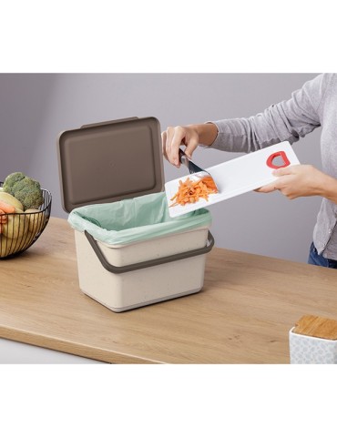 CUBO  BASURA  ORGANICO  SMART  MARRON  6  L  1105539