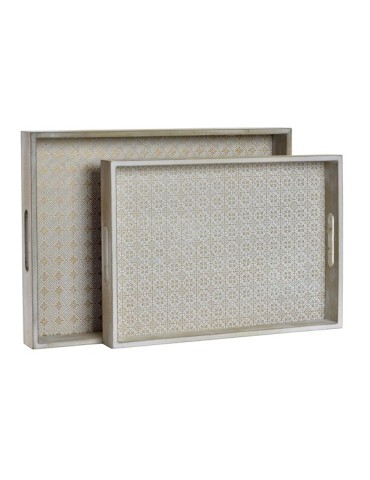 BANDEJA  MADERA  MANDALA  SET  2  40X30X5  LD156165