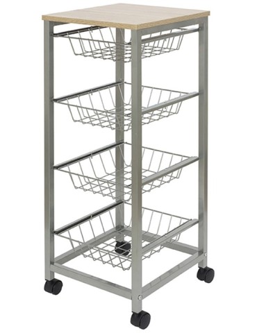CARRO  VERDULERO  4  CESTAS  34X36X88  998133  MAD