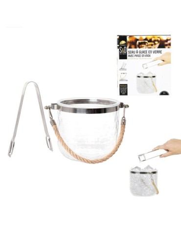 CUBO  HIELO  C/PINZAS  17X13X12CM  KA2451