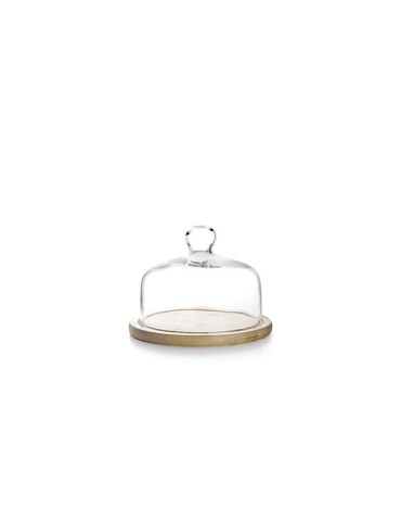 QUESERA  MADERA  T/CRISTAL  18  CM  715518