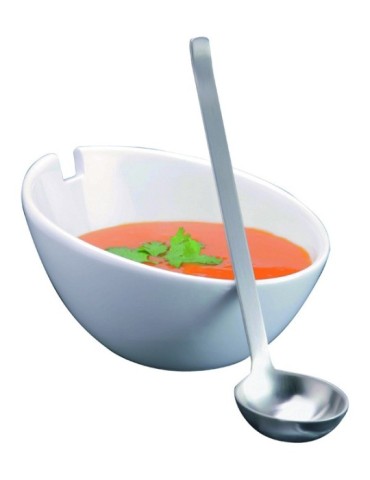 SALSERA  C/CUCHARA  PORCEL/INOX  -  5912