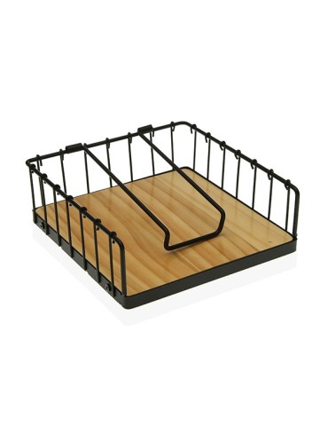 SERVILLETERO  METAL/MADERA  NEGRO  19X19X6CM  10035401