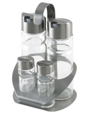 VINAGRERA  INOX  C/SOPORTE  4  PZAS  M270104