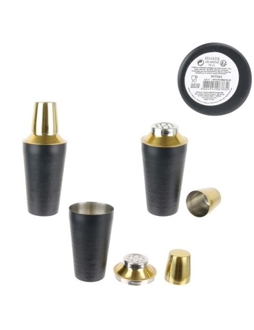 COCTELERA  METAL  DORADA/NEGRA  -  KV7263