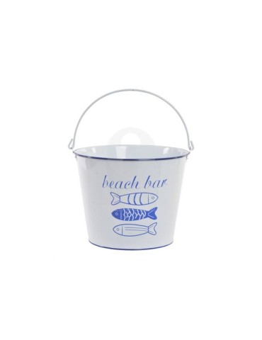 CUBO  METAL  BOTELLIN  PECES  BCO  25X24X20CM  LC-151931