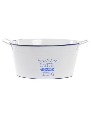 CUBO  METAL  BOTELLIN  PECES  BCO  47X30X20CM  LC-151932