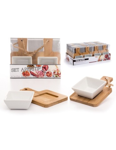 BOL  APERITIVO  SET-2  C/TABLA  16,5X10  CM  47525