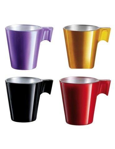 TAZA  CAFE  VIDRIO  COLOR  SET-4  -  9217270