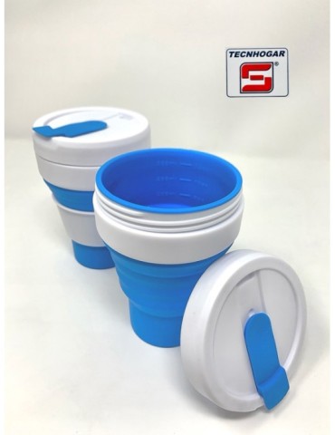 VASO  SILICONA  PLEGABLE  C/TAPA  0,35  L  4040