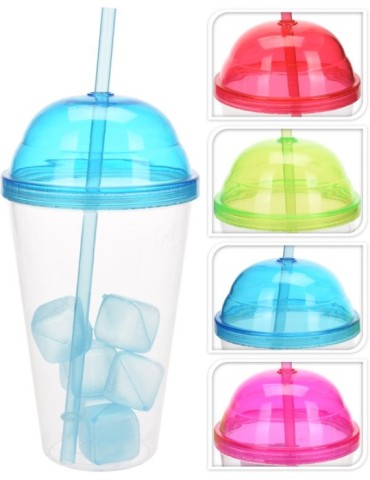 VASO  C/CUBITOS  /PAJITA  4  COLOR  550ML  314417830