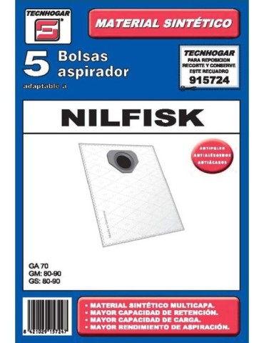 BOLSA  ASPIRADOR  5  U.  NILFISK  -  915724
