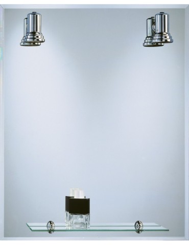 ESPEJO  BAÃO  FOCOS+REPISA  CROMO  60X75  CM  B-804C