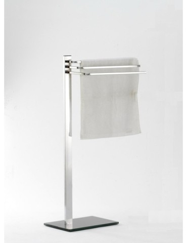 TOALLERO  PIE  CROMO  CRISTAL  NEG  80X42X21CM  B-471