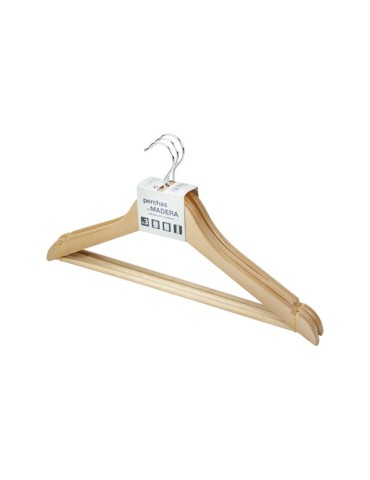 PERCHA  MADERA  BARNIZ  SET-3  -  20700