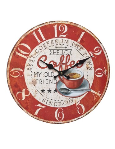 RELOJ  PARED  VINTAGE  ESFERA  ROJ  -  60304512