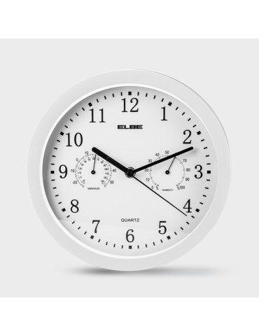 RELOJ  PARED  TERMOMETRO  E  HIGOMETRO  BLANCO  -  RP-2005-B