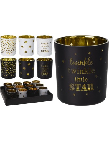 PORTAVELAS  CRISTAL  3SURTIDOS  6CM  AAE314100