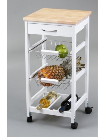 CARRO  COCINA  2  CESTAS+BOTELLE.  76X37X37CM  28002