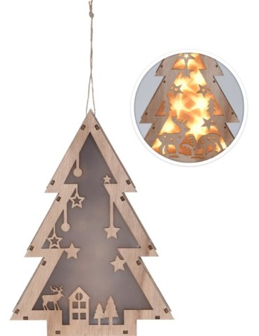COLGANTE  ARBOL  MADERA  LED  25CM  AXZ201460