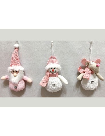 COLGANTE  NAVIDAD  MUÃECO  PINK  16  CM  BGEU-2483