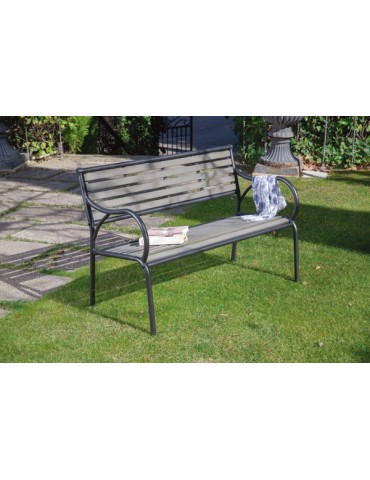 BANCO  ACERO  NEGRO  Y  GRIS  122X60X80  C2-0067